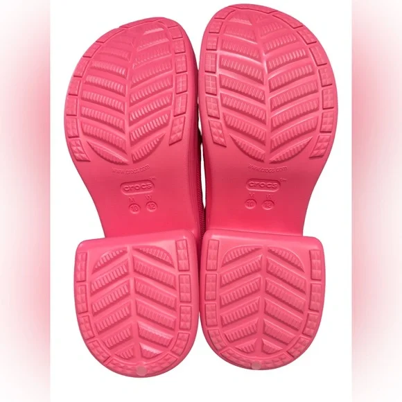 CROCS NWT Hot Pink Siren Chunky Comfort Crocs Elevated Mules (SH014) - Picture 5 of 6